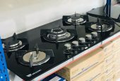 Wilsonic Glass Top 5 Burner Gas Cooker Stove Hob Top